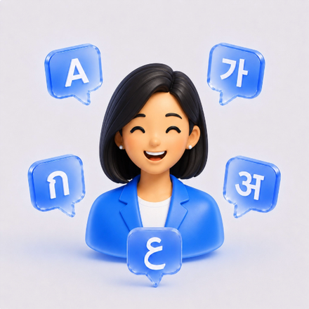 다국어 통역사 일러스트