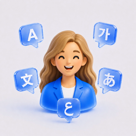 다국어 통역사 일러스트